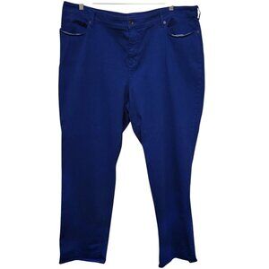 Lands' End Cobalt Blue Mid Rise Straight Leg Jeans Size 26W